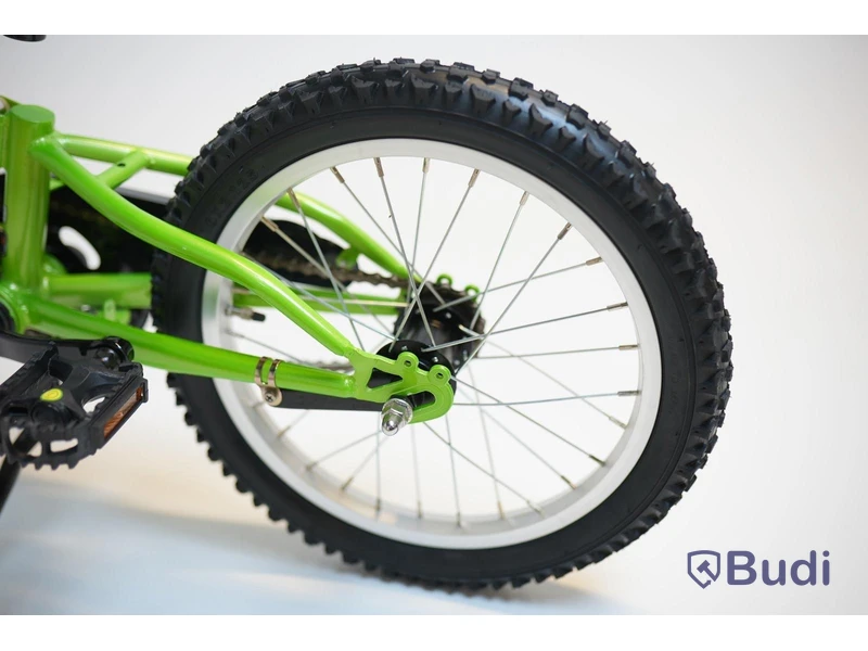 (NEW) Tiger bicycle, full-suspension mountain bike, 16-inch wheels, 8-inch frame, black/green