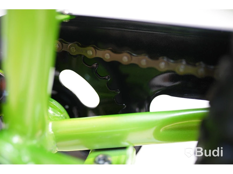 (NEW) Tiger bicycle, full-suspension mountain bike, 16-inch wheels, 8-inch frame, black/green