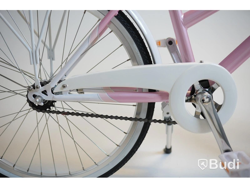 (NEW) Svalan City bicycle, 24-inch wheels, 14-inch frame, white/light pink