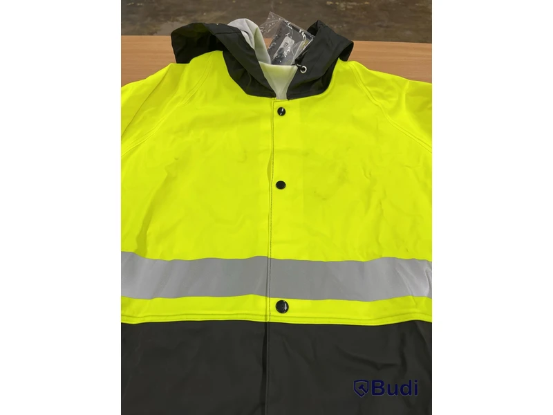 (NEW) ABEKO 020016 SITEX RAIN JACKET, YELLOW/NAVY, HI-VIS CLASS 3, SIZE XL