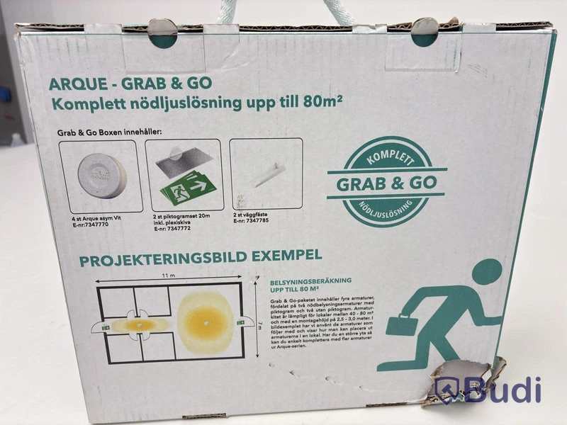 (NEW) EMERGENCY EXIT SIGN LED 26M IP44 LIFEPO4, IRON LUX