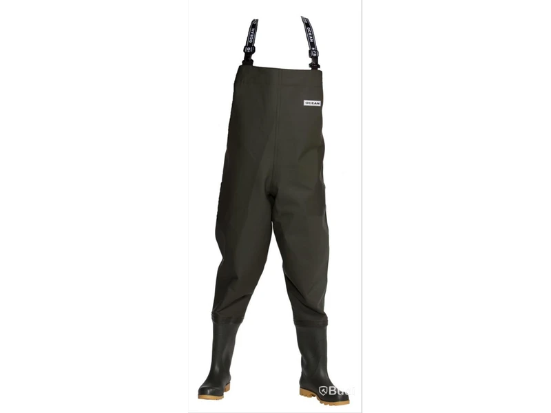 (NEW) WADERS WITH BOOTS 080002, DARK GREEN, SIZE 44