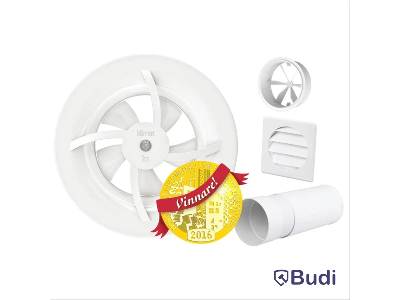 BADRUMSFLÄKT KLIMAT K7 PAKET, FLÄKT+RÖR+GALLER+STOS+SKYDD