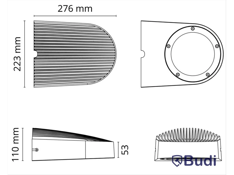 (NEW) WALL LUMINAIRE 30W 2300LM 3K IP 65, FEVIK ASYM NOTE! THE PRODUCT IS DAMAGED