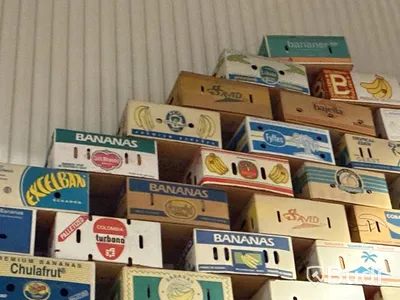 Samling banankartonger (stort unikt parti)