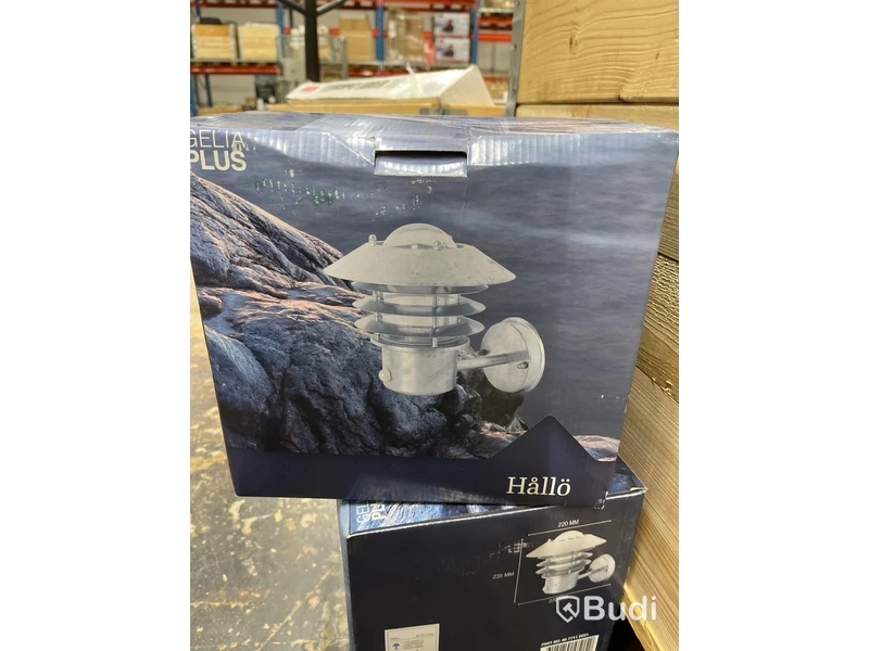 (NEW) 2 PCS. GALVANIZED OUTDOOR WALL LIGHTS WITH SENSOR, HÅLLÖ