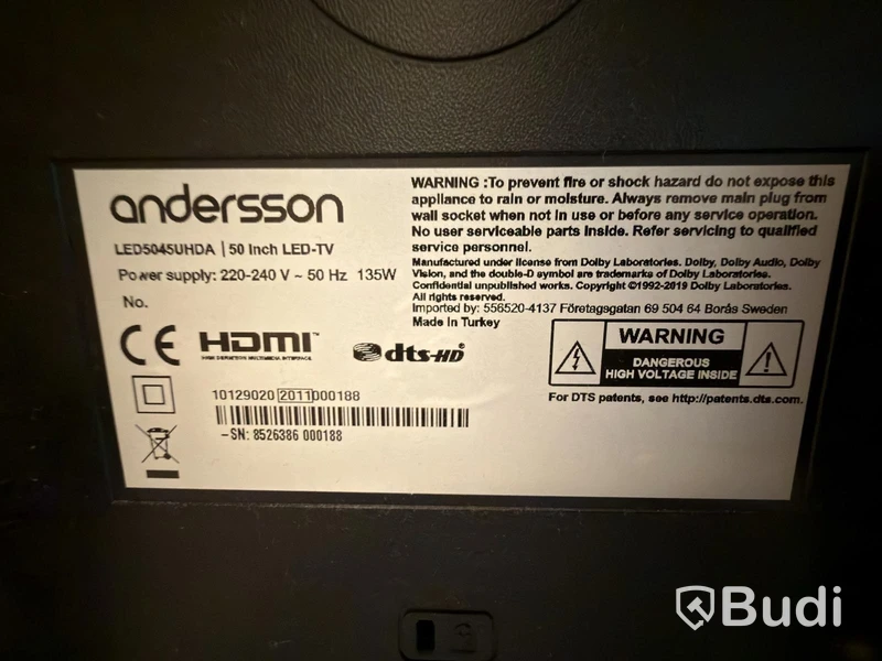 Andersson LED5045UHDA TV, 50-inch