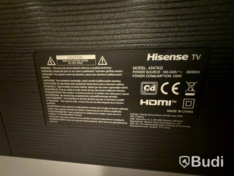 Hisense 43A7KQ TV, 43 inches