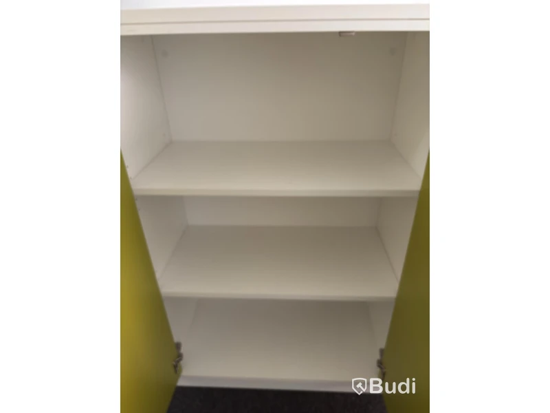 Height-adjustable desk incl. filing cabinet and office chair