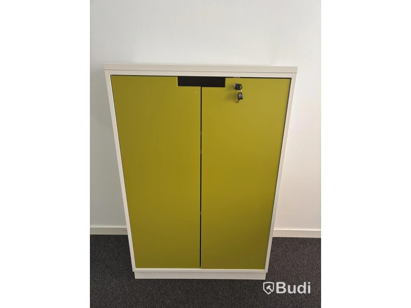 Height-adjustable desk incl. filing cabinet and office chair