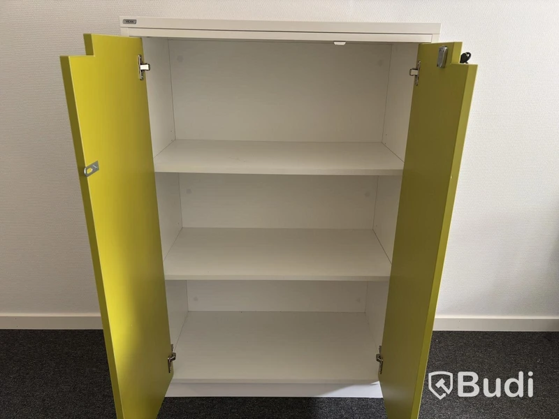 Height-adjustable desk incl. document cabinet and office chair