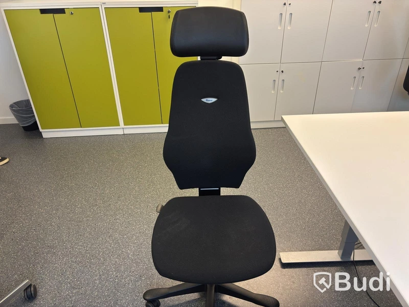 Height-adjustable desk incl. office chair and drawer unit