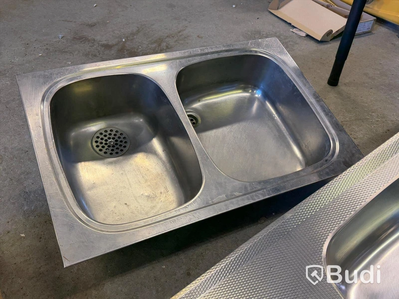 2 stainless steel sinks
