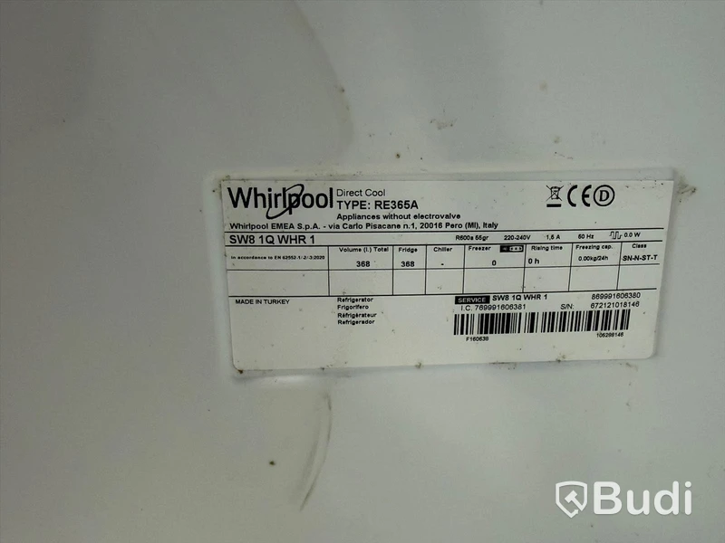 Whirlpool RE365A Refrigerator, 60 cm Wide