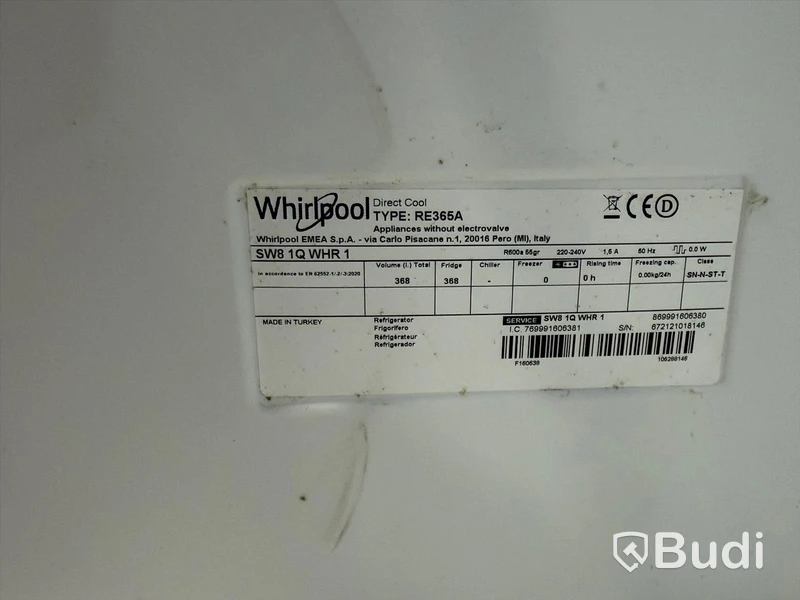 Whirlpool RE365A Refrigerator, 60 cm Wide