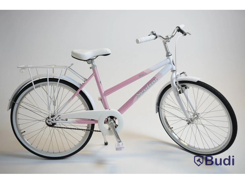 (NEW) Svalan City bicycle, 24-inch wheels, 14-inch frame, white/light pink