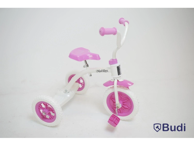 (NEW) Rex tricycle, without rear tray, white/pink.