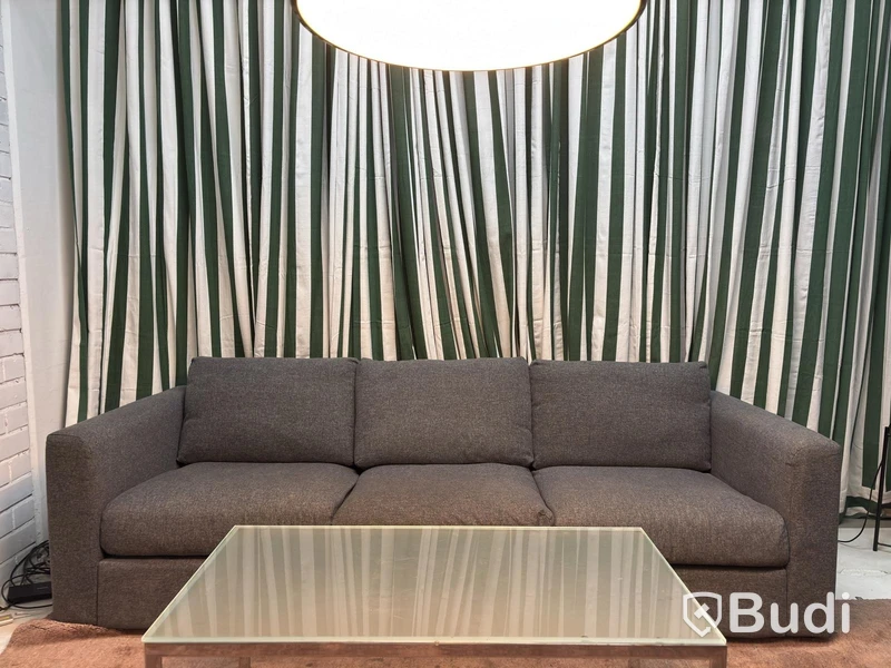 Sofa with glass table