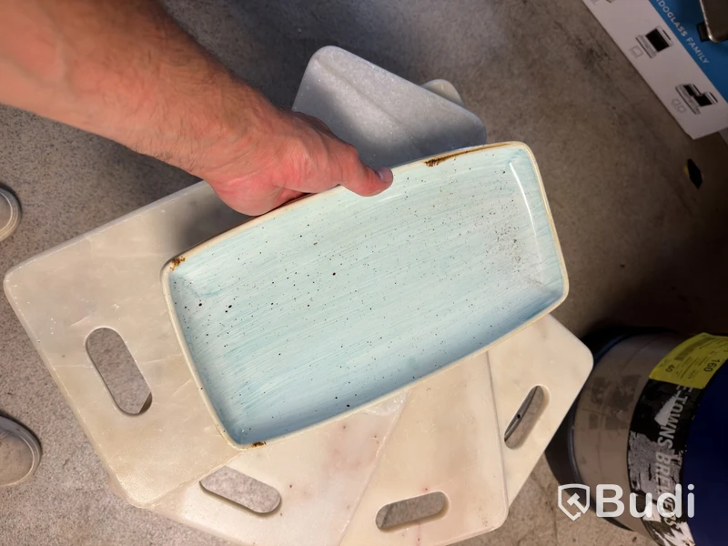 Marble trays and porcelain platters, 8 pcs, 4 x 25×50 cm, 2 x 20×30 cm, 2 x 20×35 cm