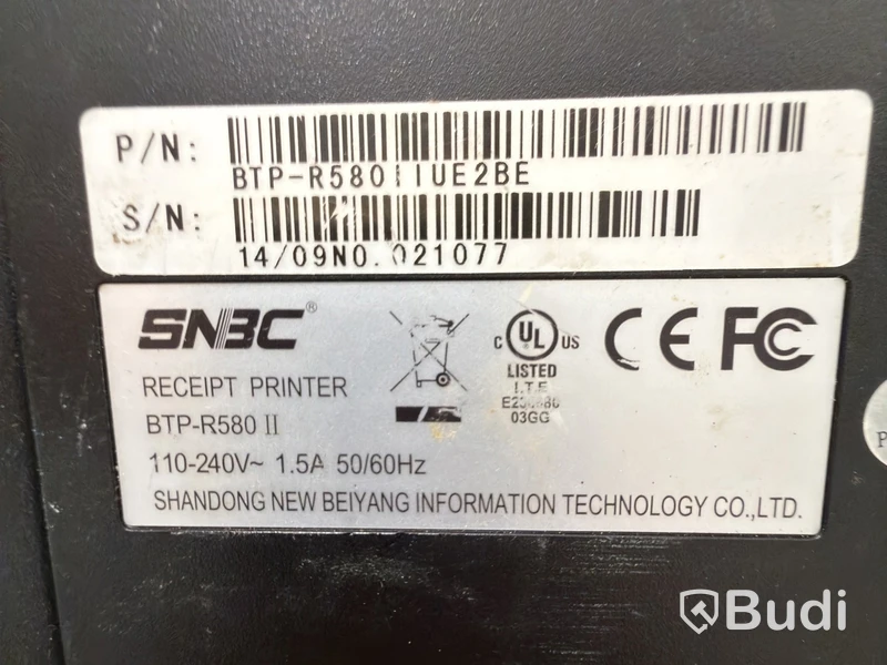 Kvittoskrivare SNBC BTP-R580 II, nätkabel