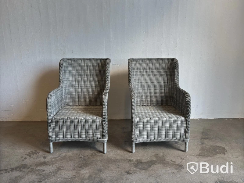 (NEW) SUNFUN VÄRMDÖ ARMCHAIR, GREY, 2-PACK