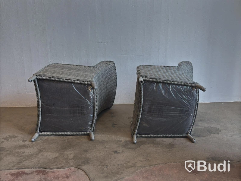 (NEW) SUNFUN VÄRMDÖ ARMCHAIR, GREY, 2-PACK
