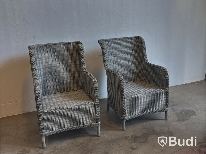(NEW) SUNFUN VÄRMDÖ ARMCHAIR, GREY, 2-PACK