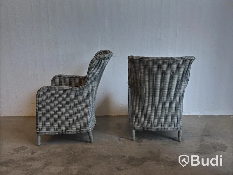 (NEW) SUNFUN VÄRMDÖ ARMCHAIR, GREY, 2-PACK
