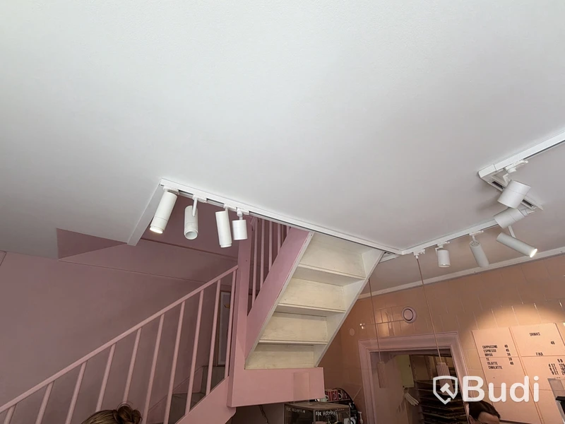 Ceiling tracks with spotlights