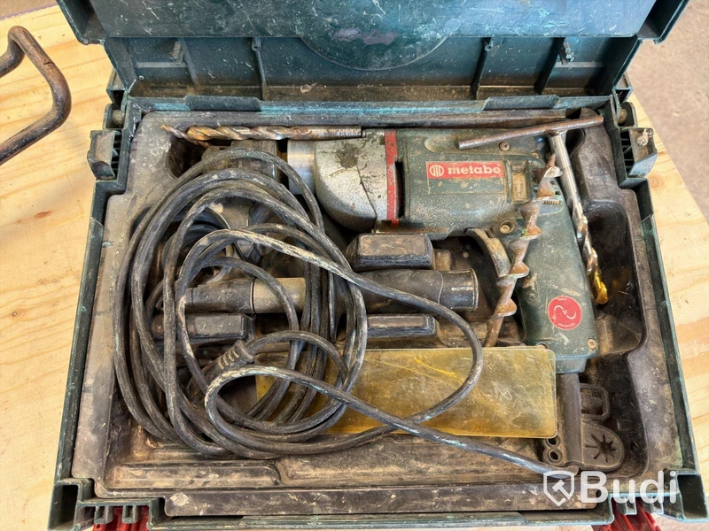 Hand router, mitre saw, drill