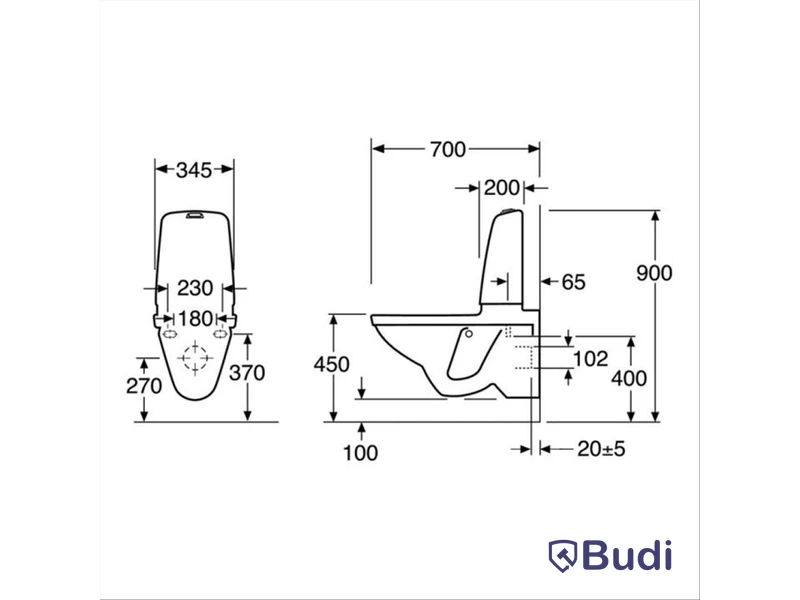 VÄGGHÄNGD TOALETT GUSTAVSBERG NAUTIC 1522 HYGIENIC FLUSH