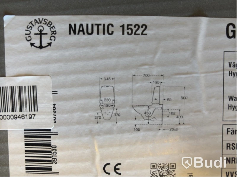 VÄGGHÄNGD TOALETT GUSTAVSBERG NAUTIC 1522 HYGIENIC FLUSH