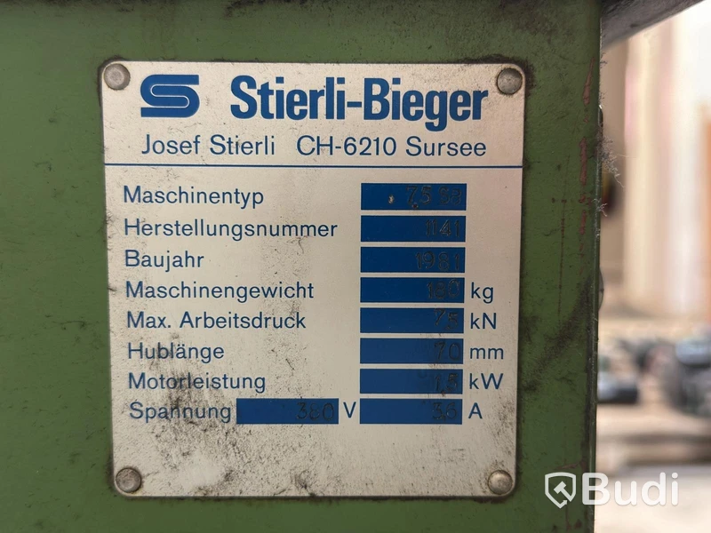 Bockmaskin Stierli-Bieger 7.5 SB