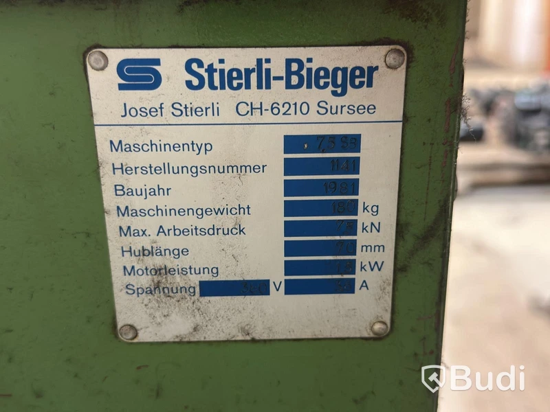 Bockmaskin Stierli-Bieger 7.5 SB