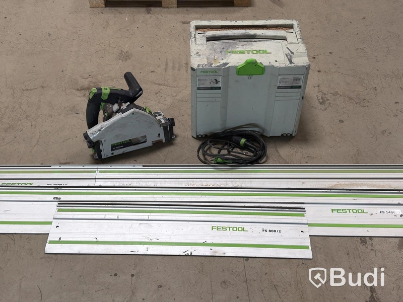 Festool TS 55 REBQ plunge saw, with guide rails and Systainer