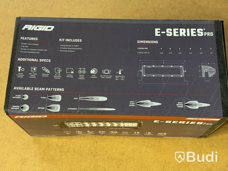 Rigid E-Series Pro light bar, 10" Spot/Drive Combo