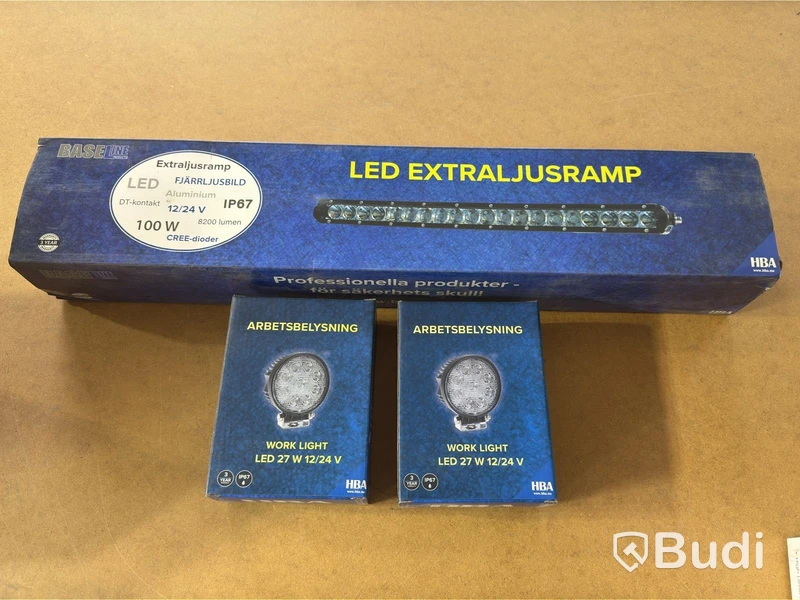 LED light bar and 2 work lights, HBA, 3 pcs