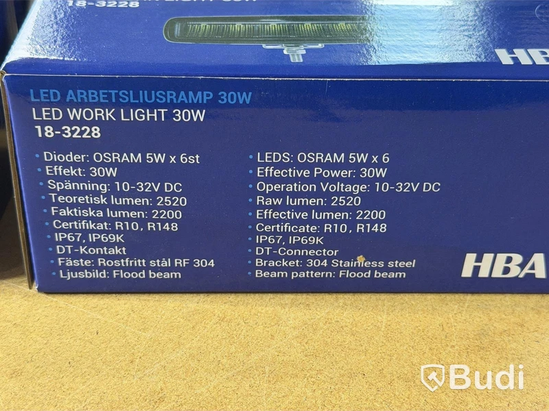 HBA LED Work Light 30W work light bars, 4 pcs