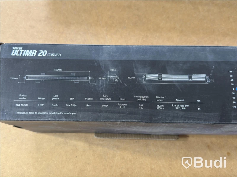 Auxiliary Light Bar, Seeker Ultima 20" Curved