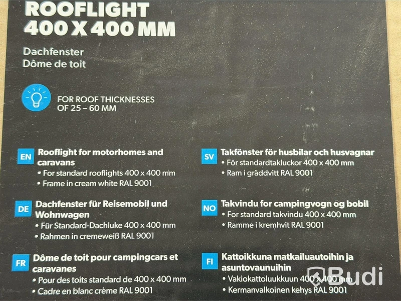 Dometic Mini Heki FL roof hatch, 400 x 400 mm