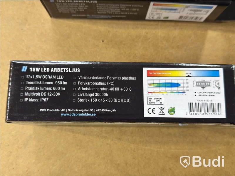 CDS 18 W Work Lights, 6 pcs