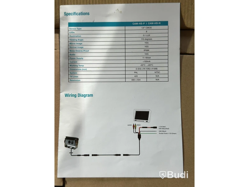 Backkamera Echomaster samt skärm, VEBA AV6024DM, 6,2 tum