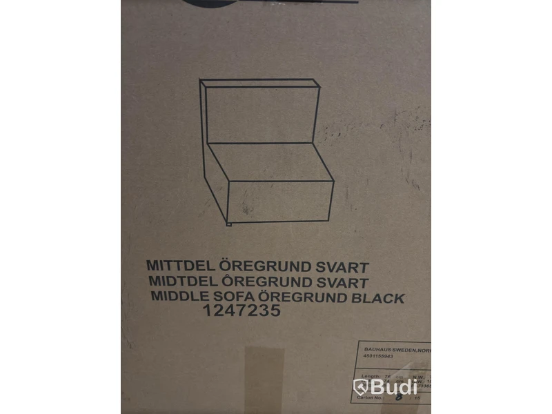 (NEW) Armchair, Centre Section, Sunfun Öregrund, Black