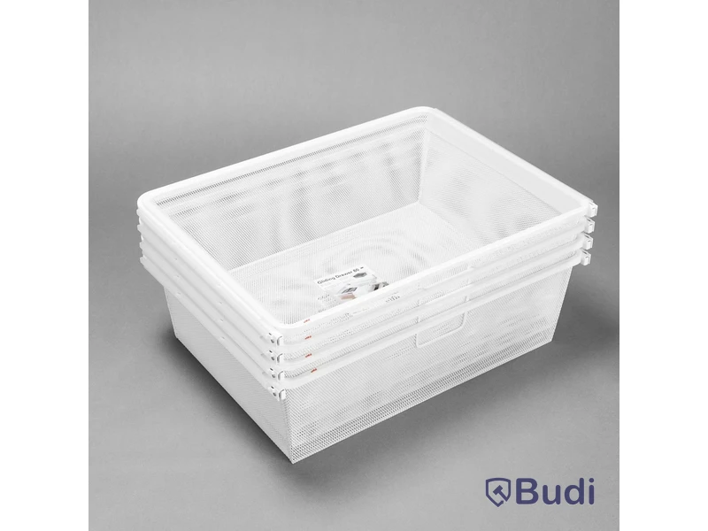 (NEW) PULL-OUT WIRE BASKETS, PACK OF 4, WHITE