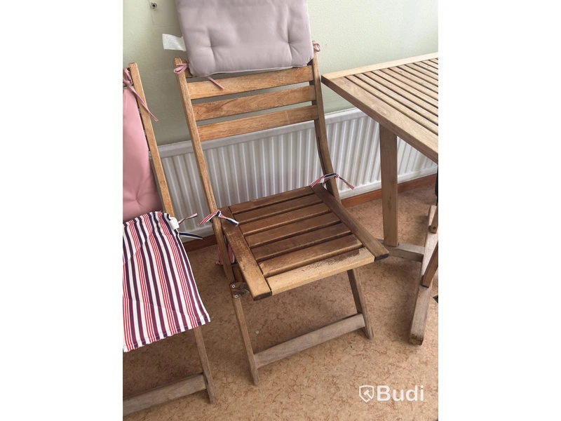Wooden outdoor furniture set, 3 pieces