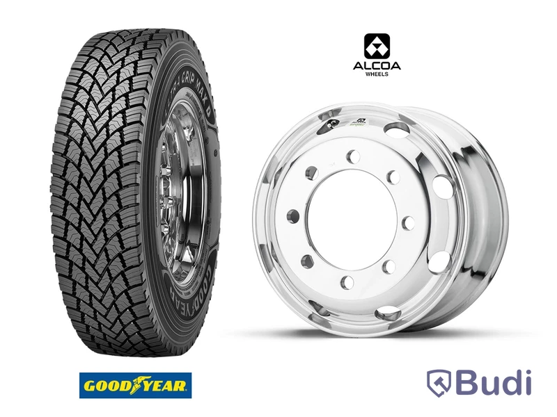 2 complete front wheels for truck, choice of rim - Släpis & Foma