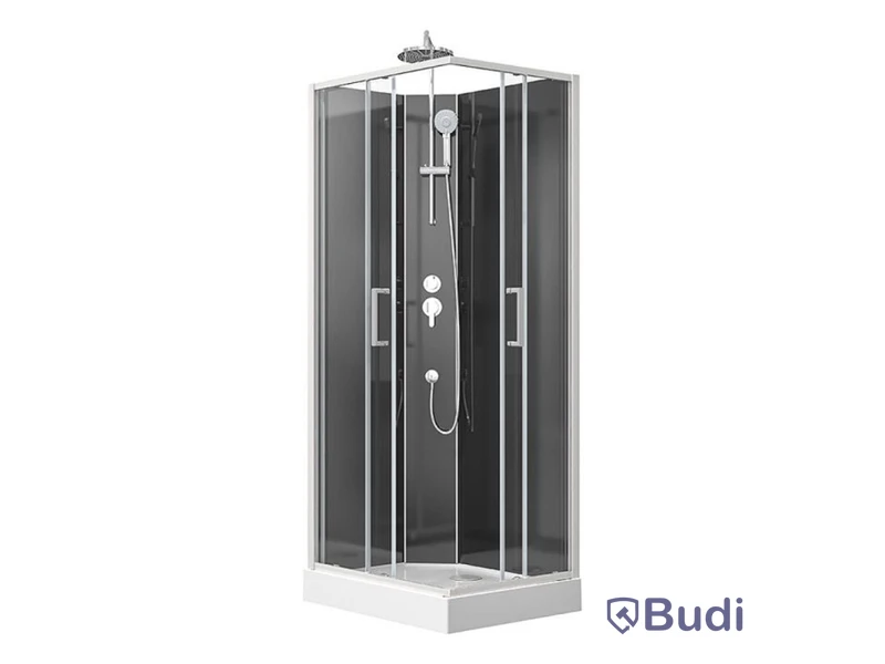 (NEW) SHOWER CABIN CAMARGUE CIO SQUARE 70X90X222CM WHITE/BLACK
