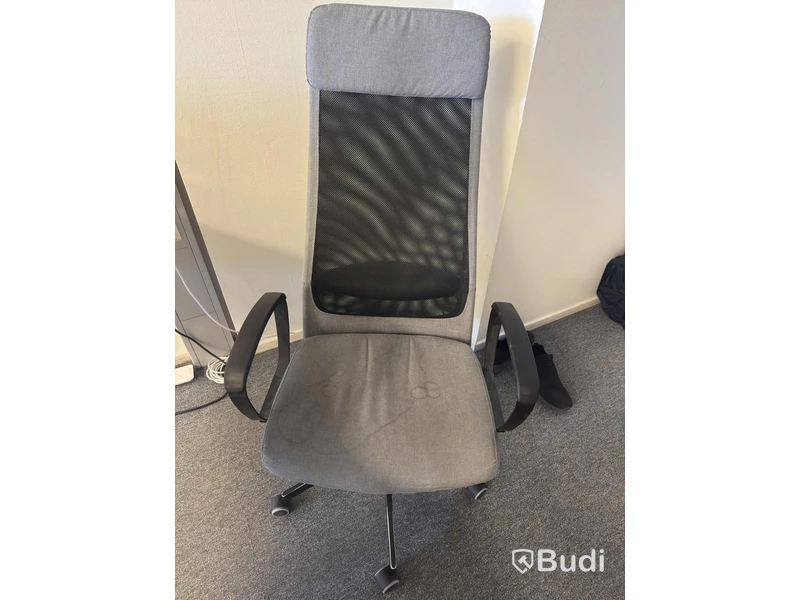 Height-adjustable desk incl. office chair and drawer unit