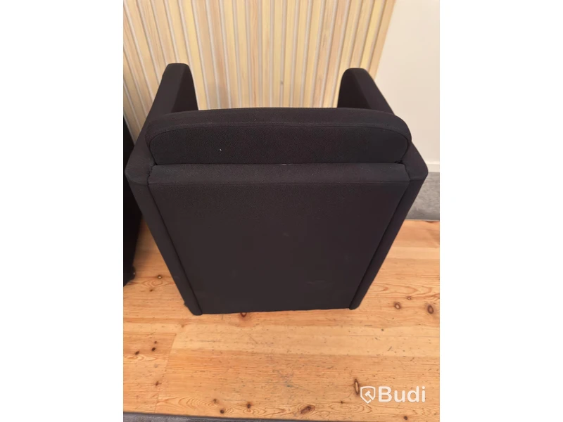 2 black armchairs