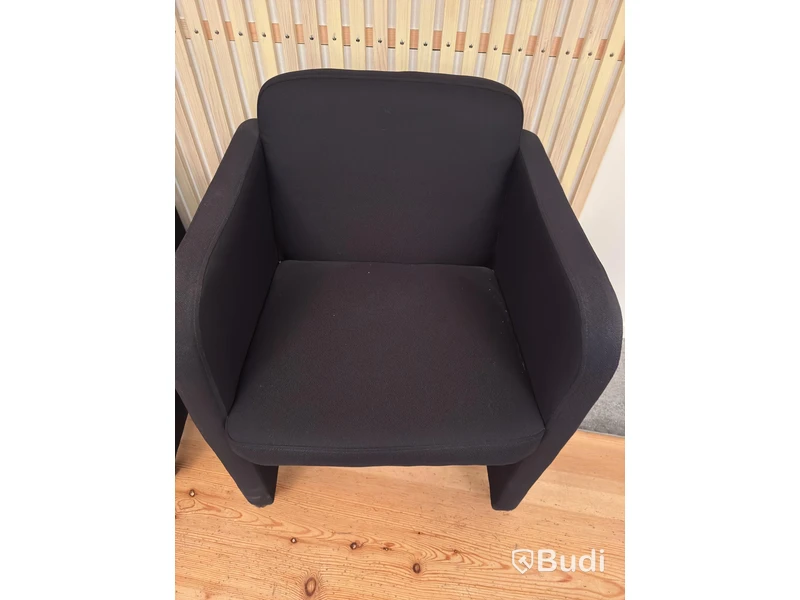 2 black armchairs